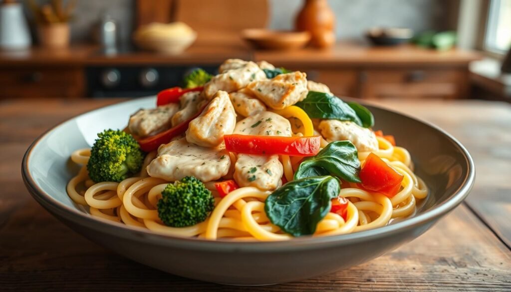 alfredo pasta vegetables