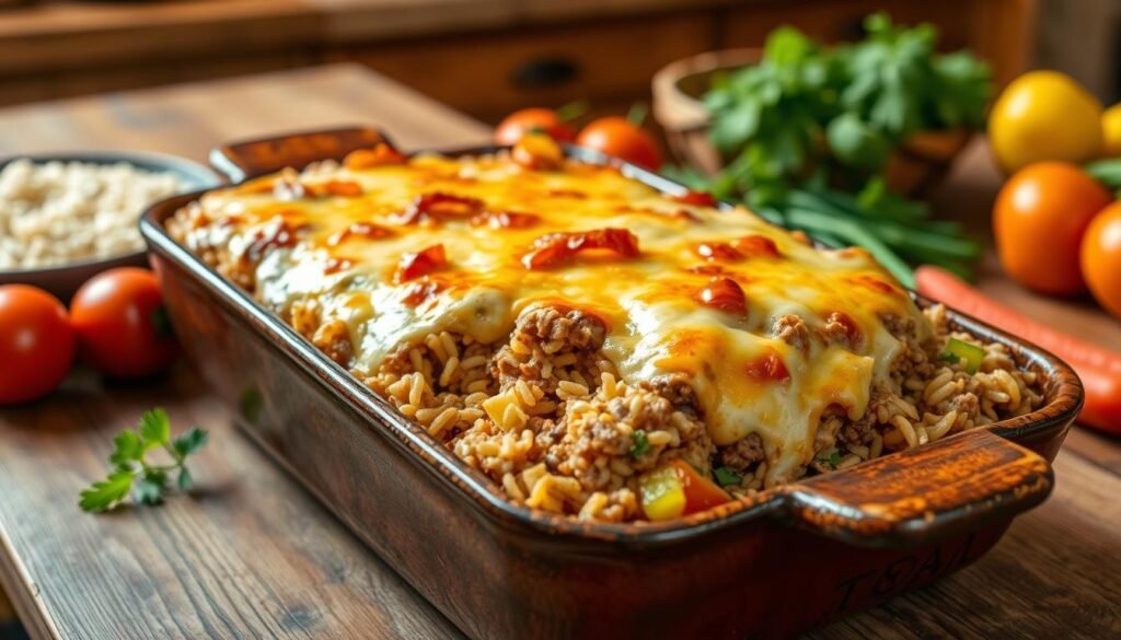 cheesy ground beef casserole