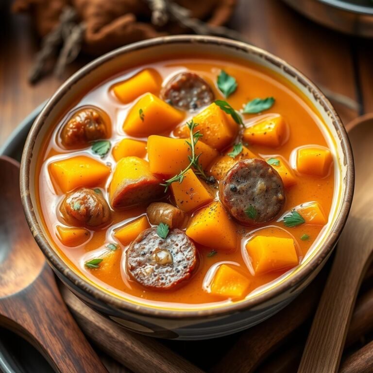 Chunky Butternut Squash Sausage Soup Recipe