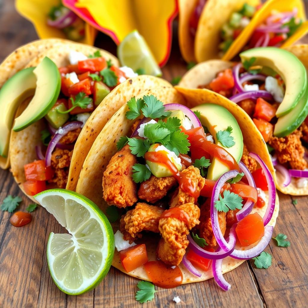 Flavorful taco fillings for crispy fried chicken tacos