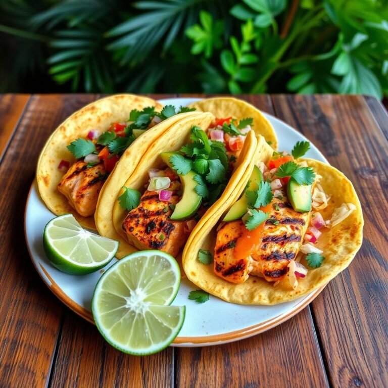 Lime Cilantro Grilled Salmon Tacos Recipe