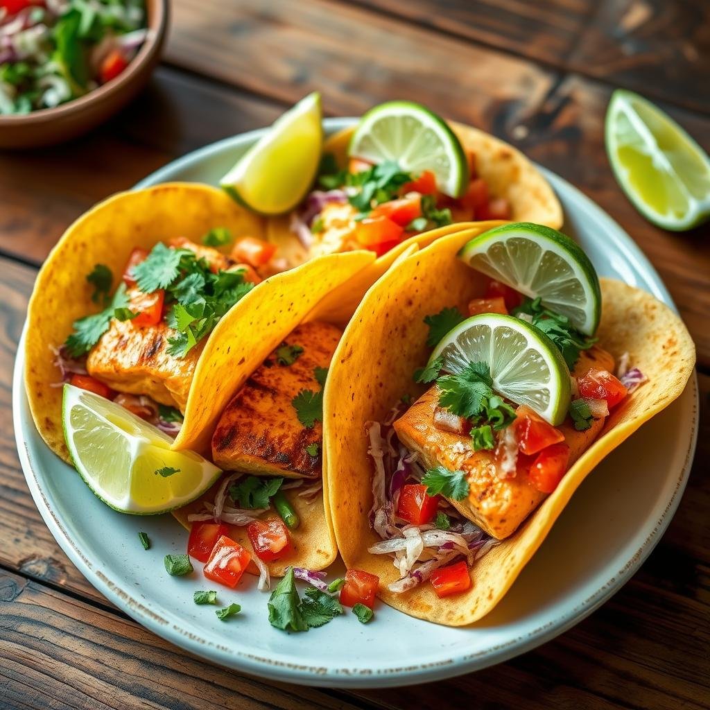 Lime Cilantro Grilled Salmon Tacos