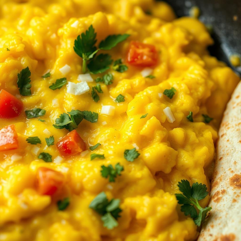 Scrambled eggs for egg tacos