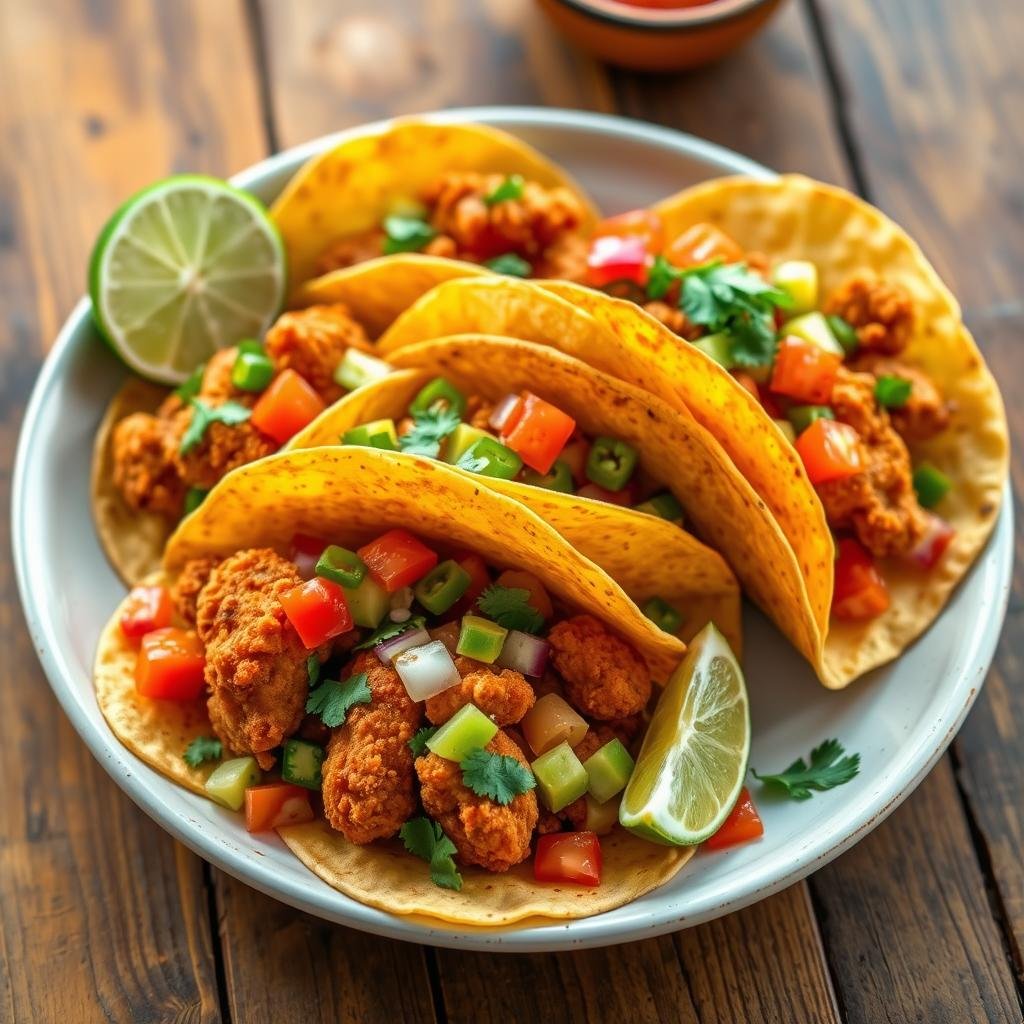 Spicy Mexican-inspired chicken tacos