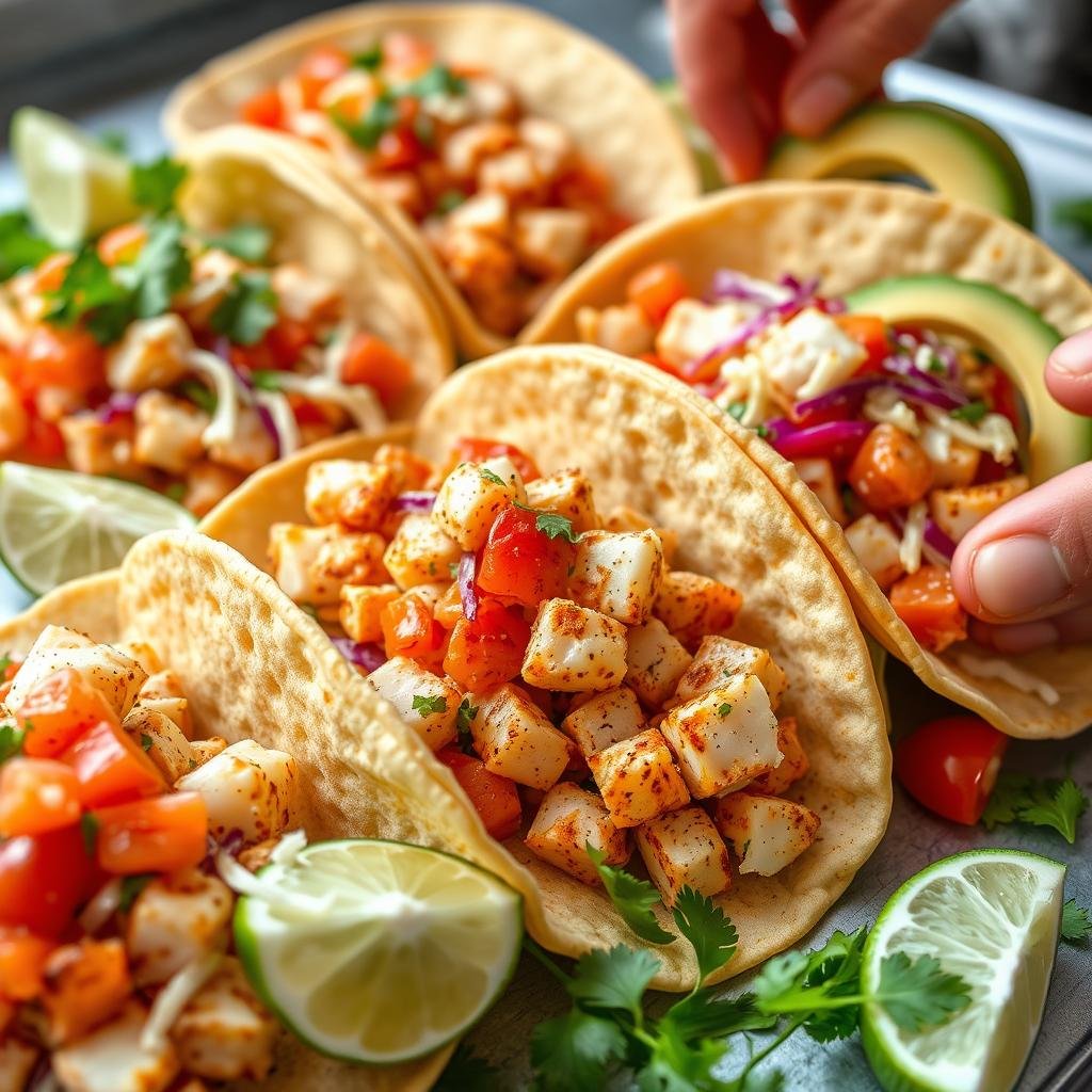 lobster taco assembly