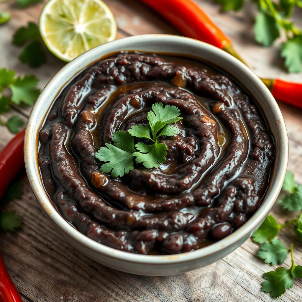 mashed black beans