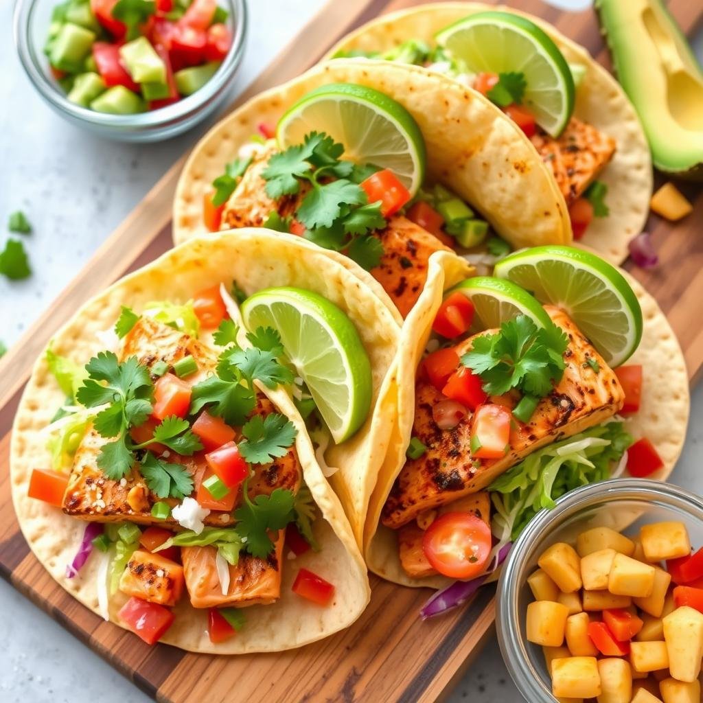 meal prep tacos with fresh toppings