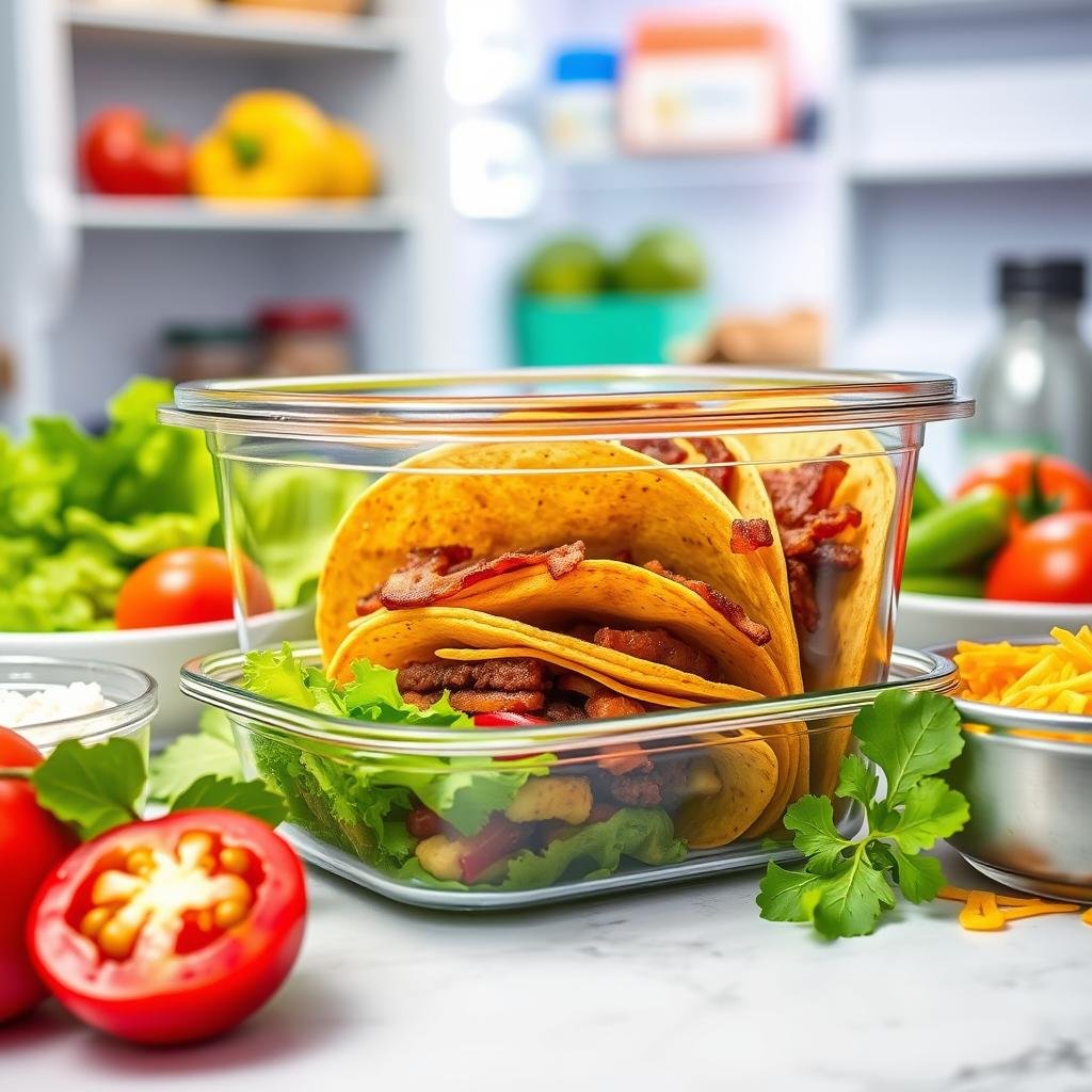 storing leftover bacon cheeseburger tacos