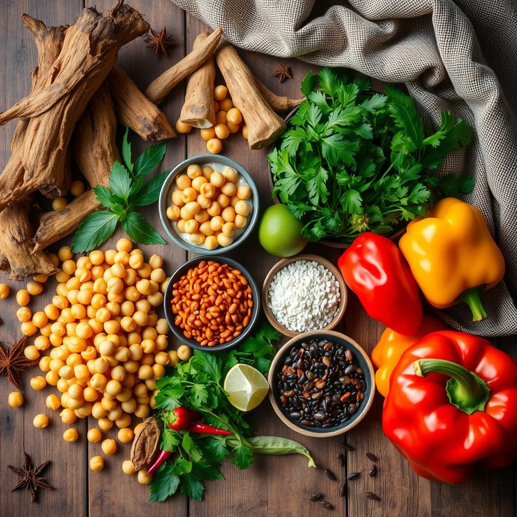 unique ingredients for vegan chickpea curry