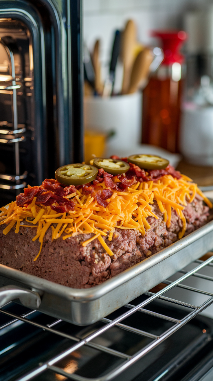 Smoky Jalapeno Popper Meatloaf With Creamy Ranch Drizzle