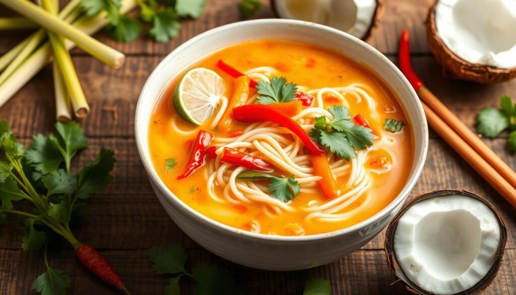 Adjusting Vegan Thai Coconut Noodle Soup