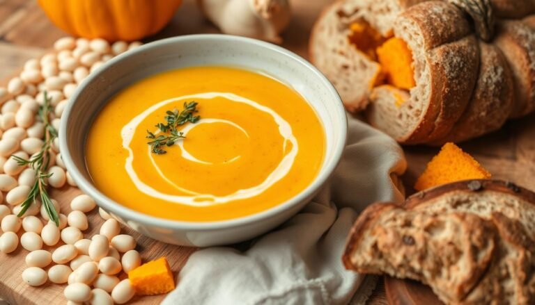 Roast Pumpkin Soup with Cannellini Beans Recipe