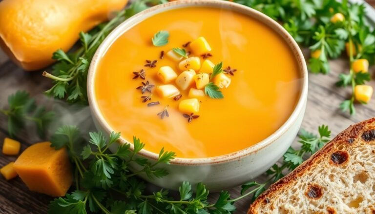 Spiced Butternut Squash Soup with Sweet Corn Recipe