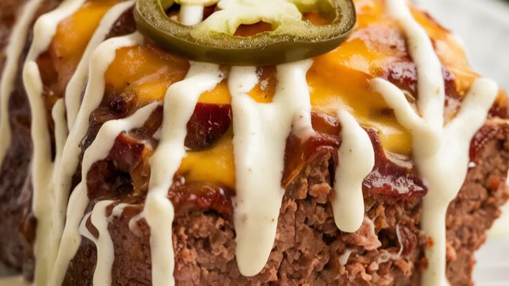 Smoky Jalapeno Popper Meatloaf with Creamy Ranch Drizzle