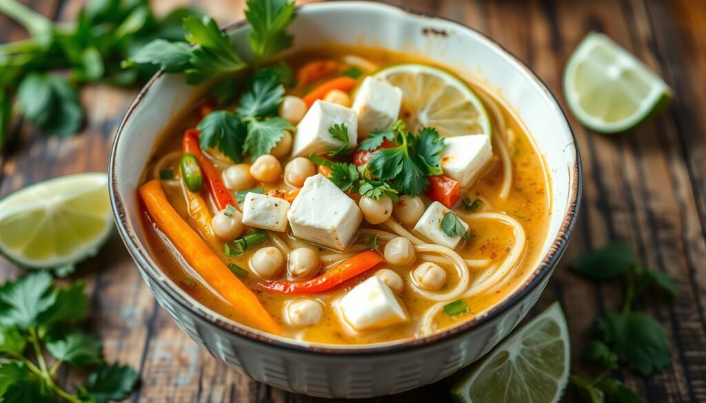 high-protein vegan soup