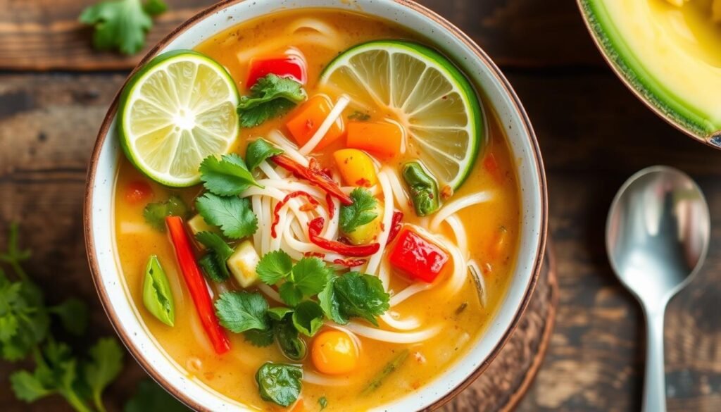 homemade Thai noodle soup