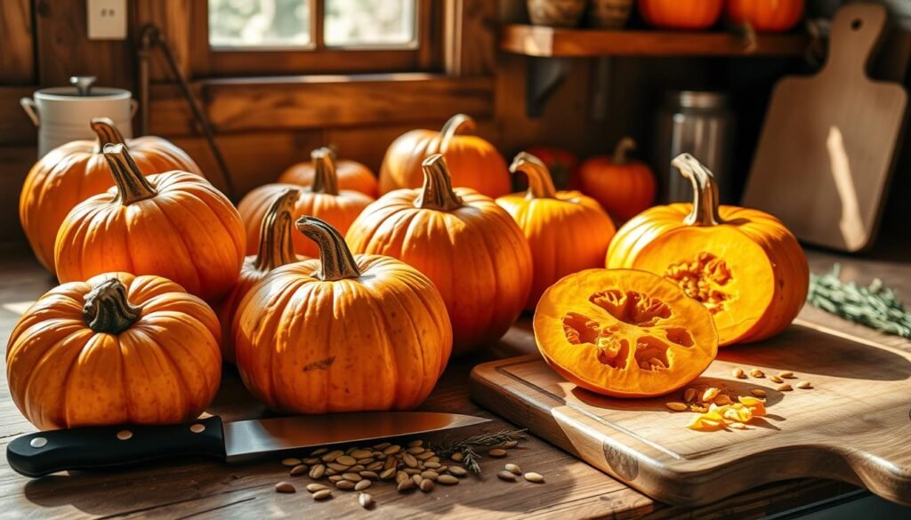 preparing pumpkins