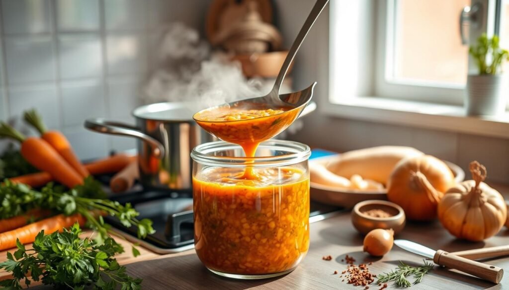 storing vegan soup