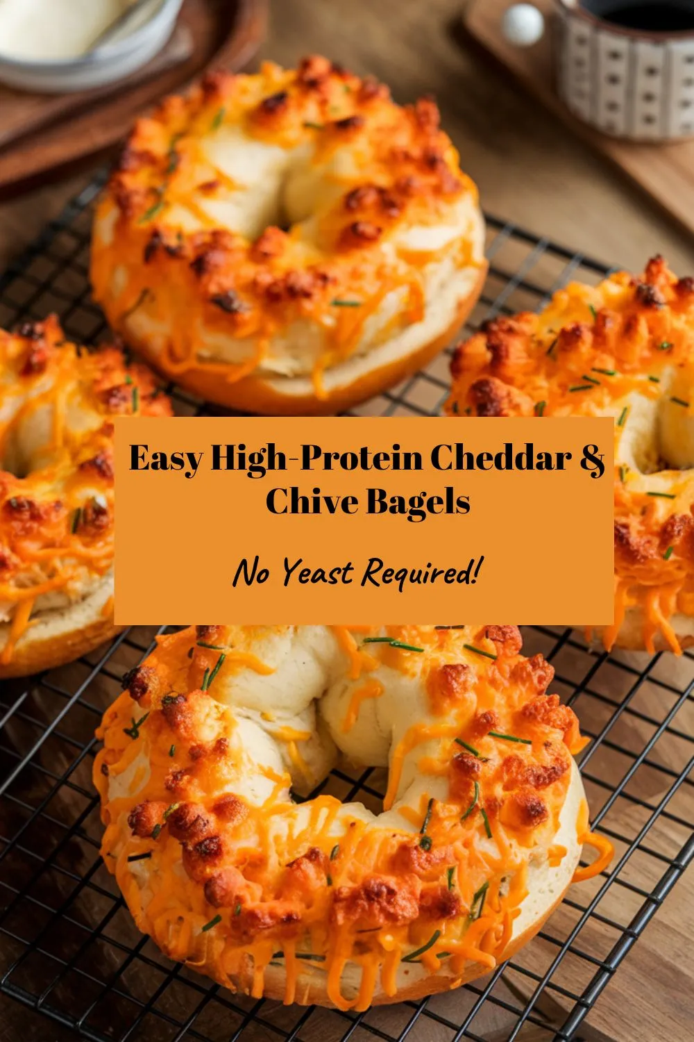 Cheddar & Chive Protein Bagels – A Savory, Cheesy Delight