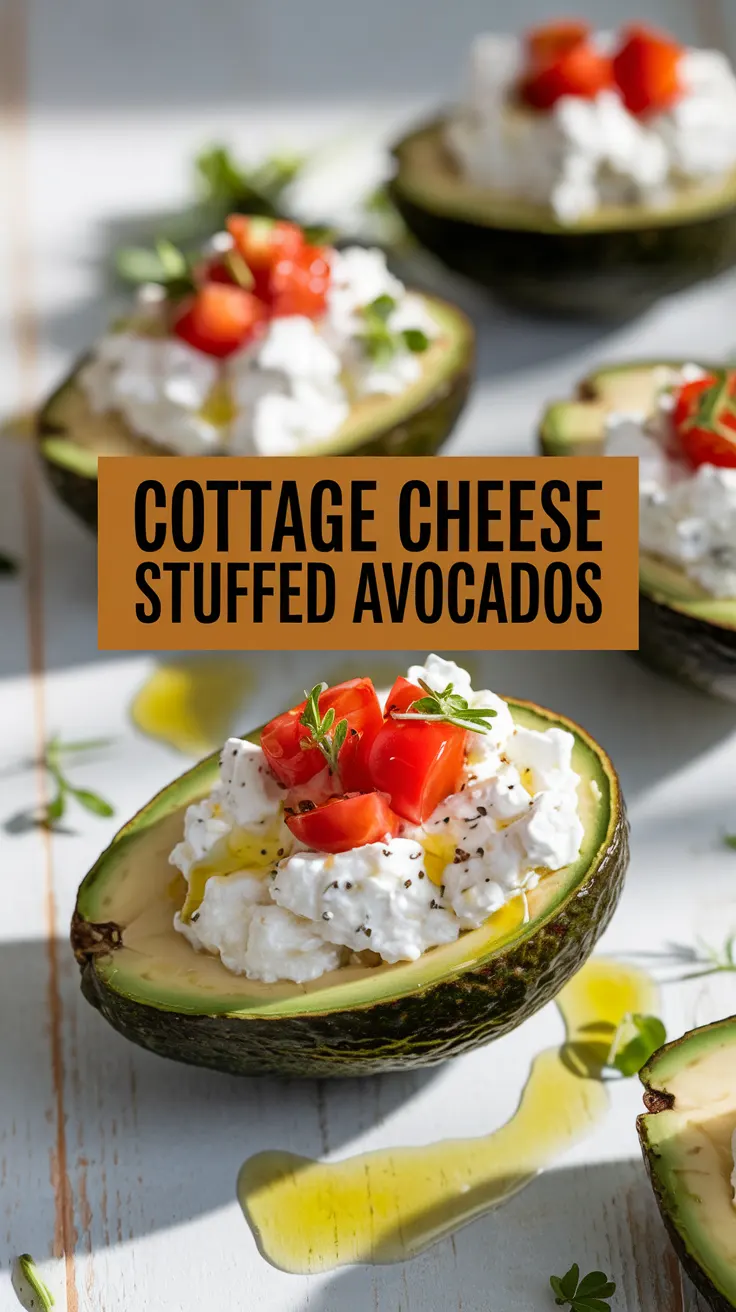 Cottage Cheese Stuffed Avocados with Fresh Herbs