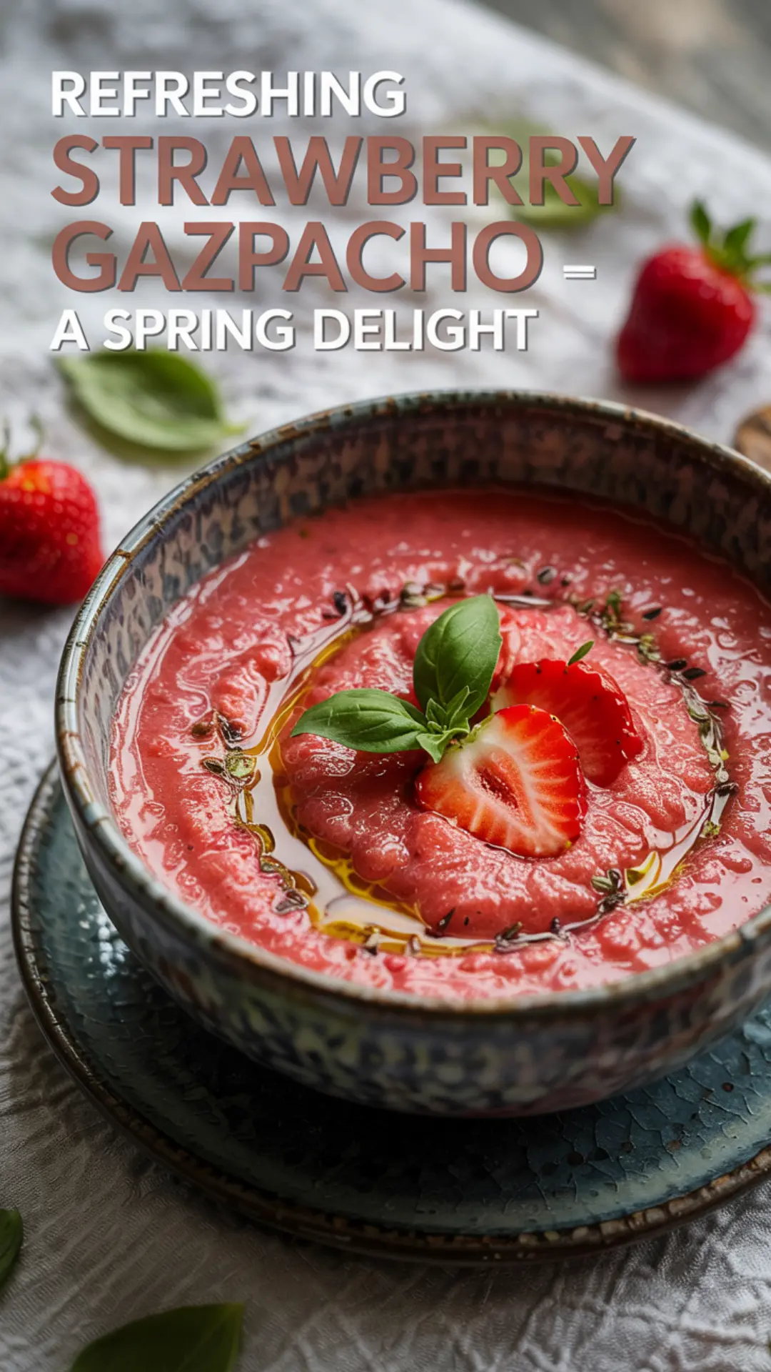 Strawberry Gazpacho – Sweet, Chilled & Refreshing