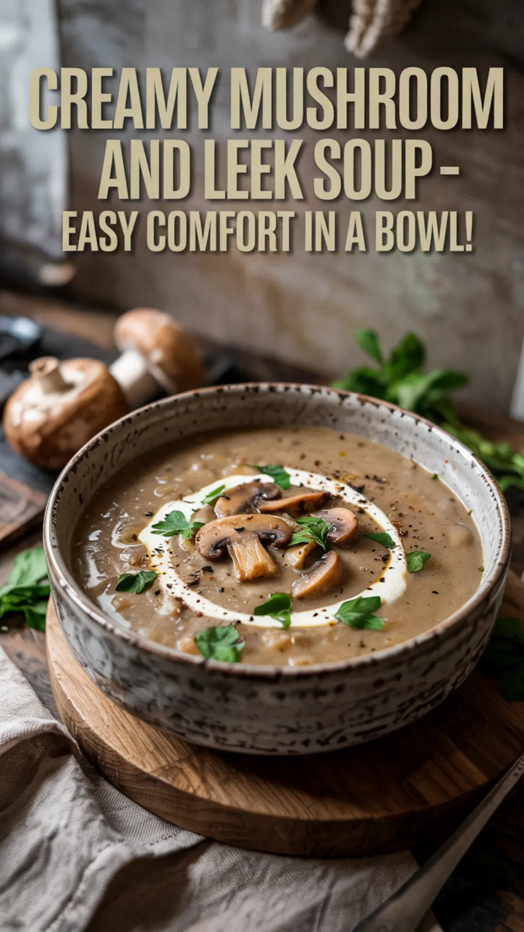 Mushroom and Leek Soup – Earthy, Creamy & Comforting