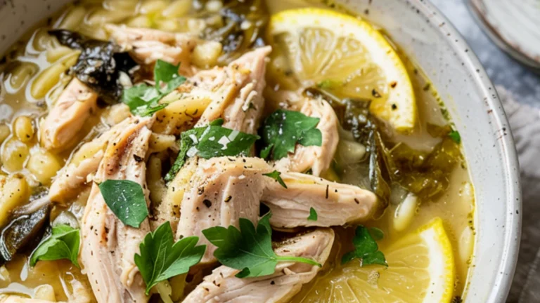 Lemon Chicken Orzo Soup