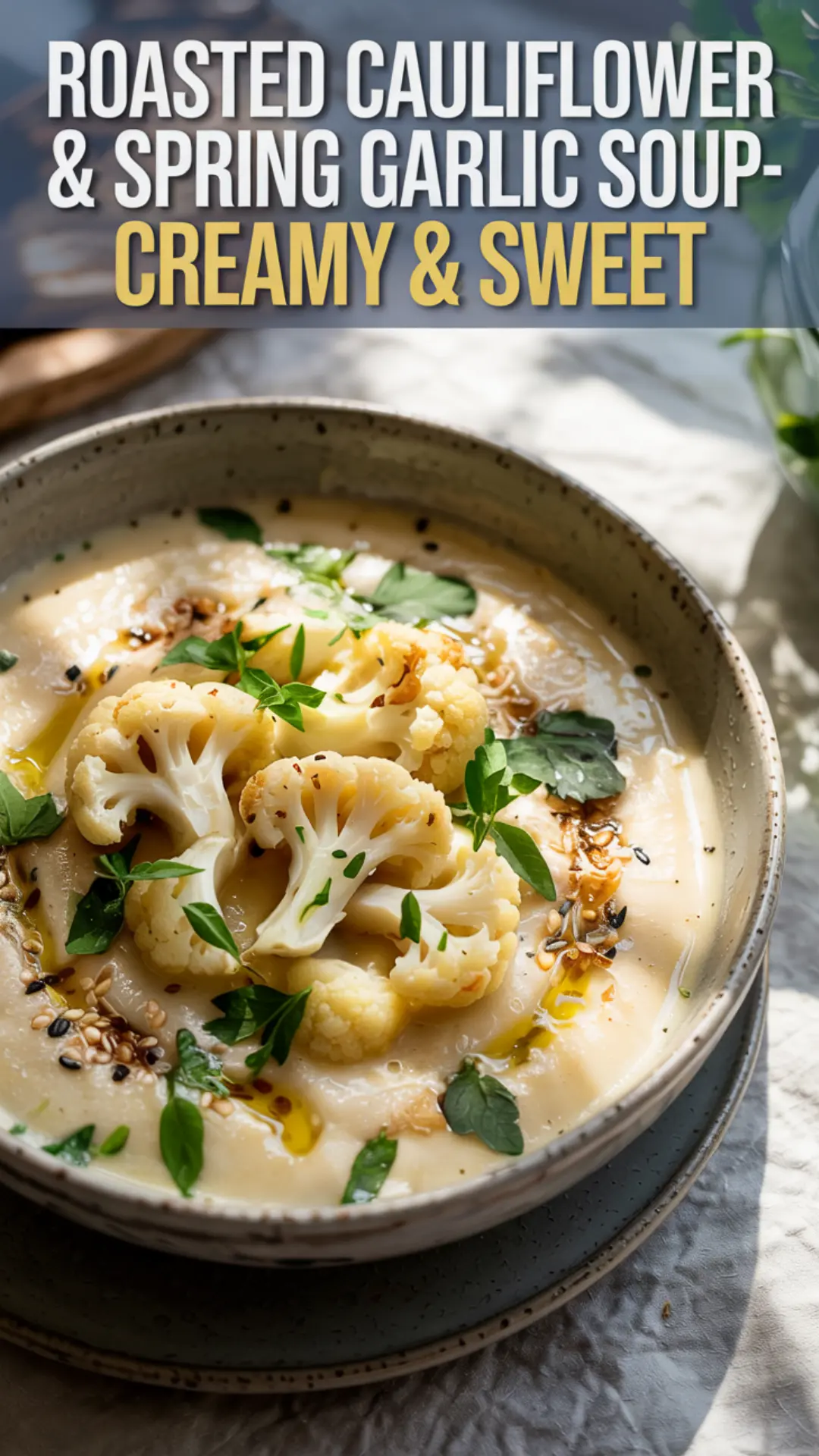 Roasted Cauliflower & Spring Garlic Soup – Creamy & Mellow