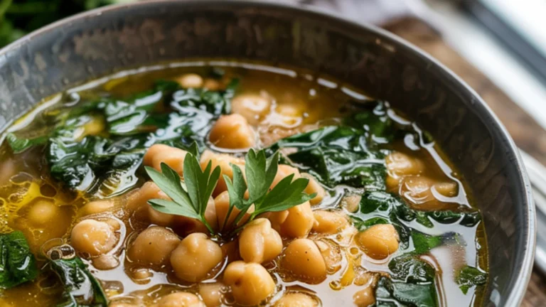 Lemony Chickpea and Spinach Soup