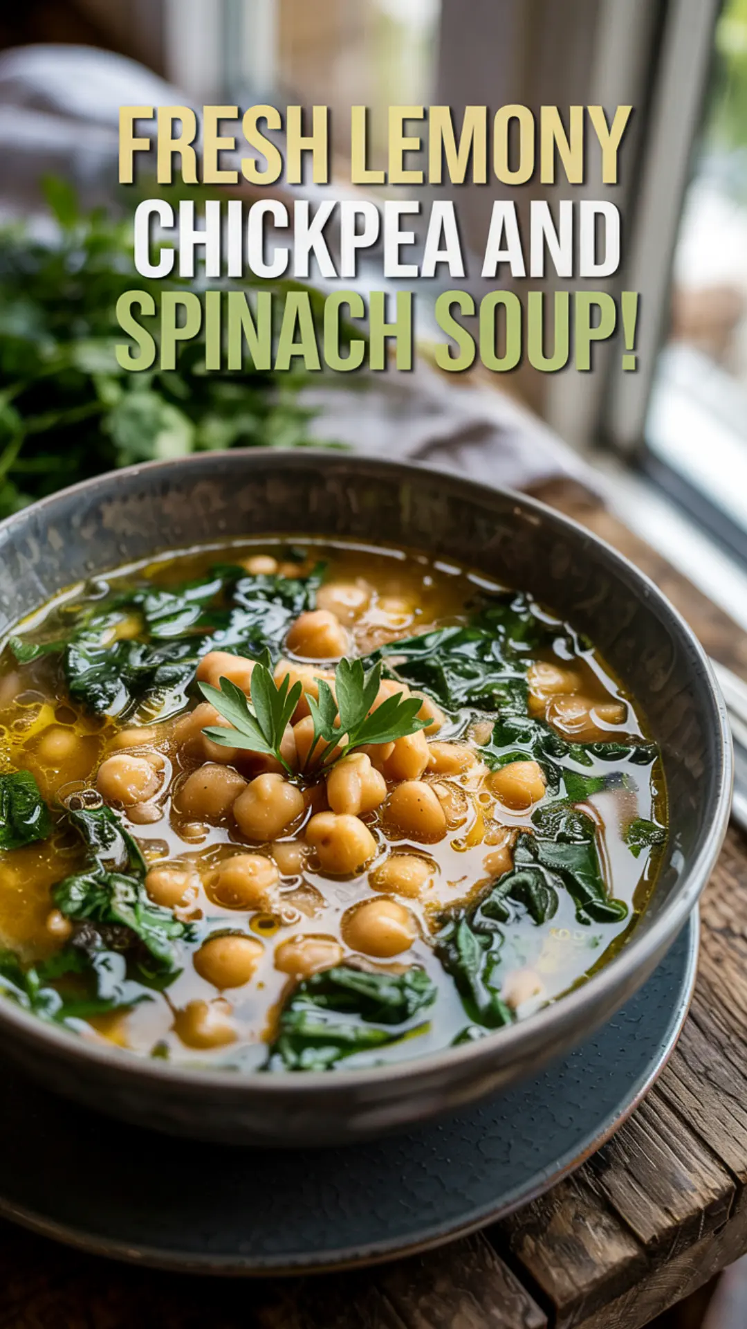 Lemony Chickpea and Spinach Soup – Fresh & Filling