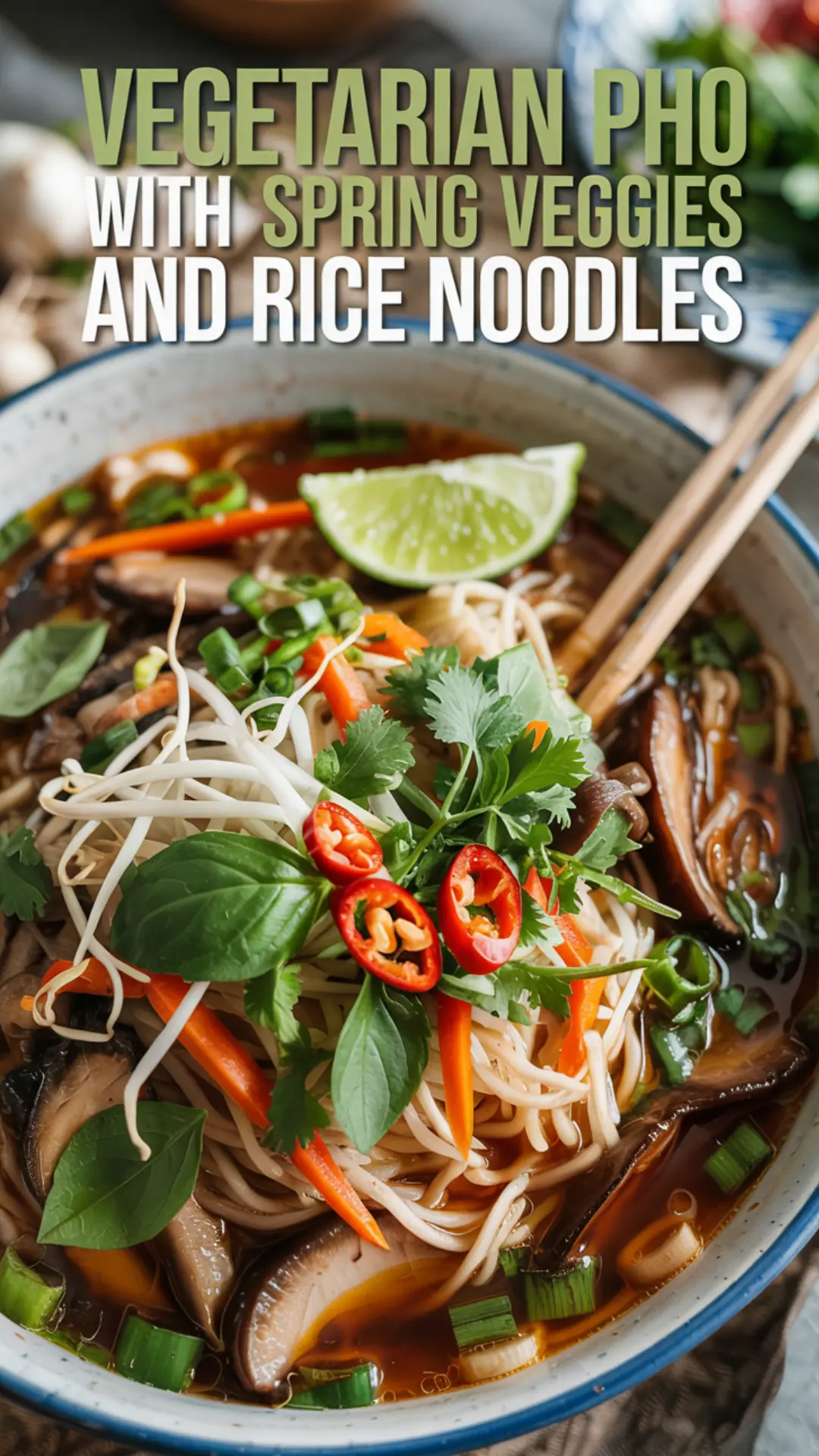 Vegetarian Pho with Spring Vegetables & Rice Noodles