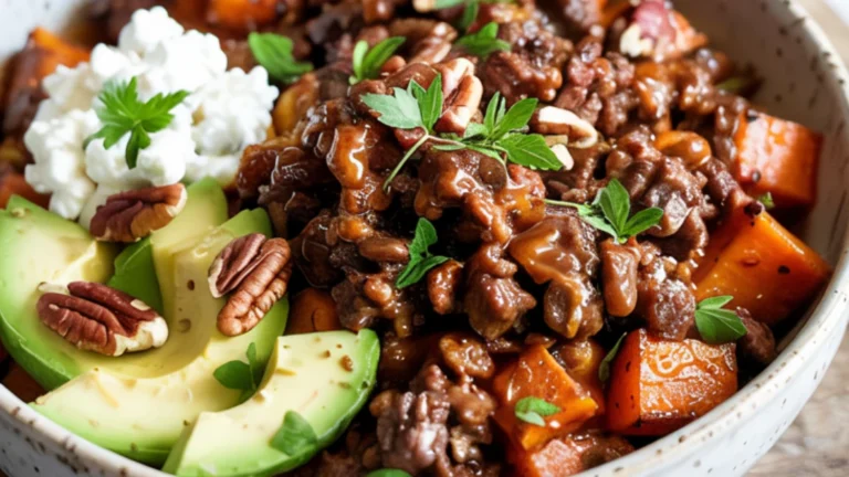 Maple Mustard Beef Bowl with Cottage Cheese