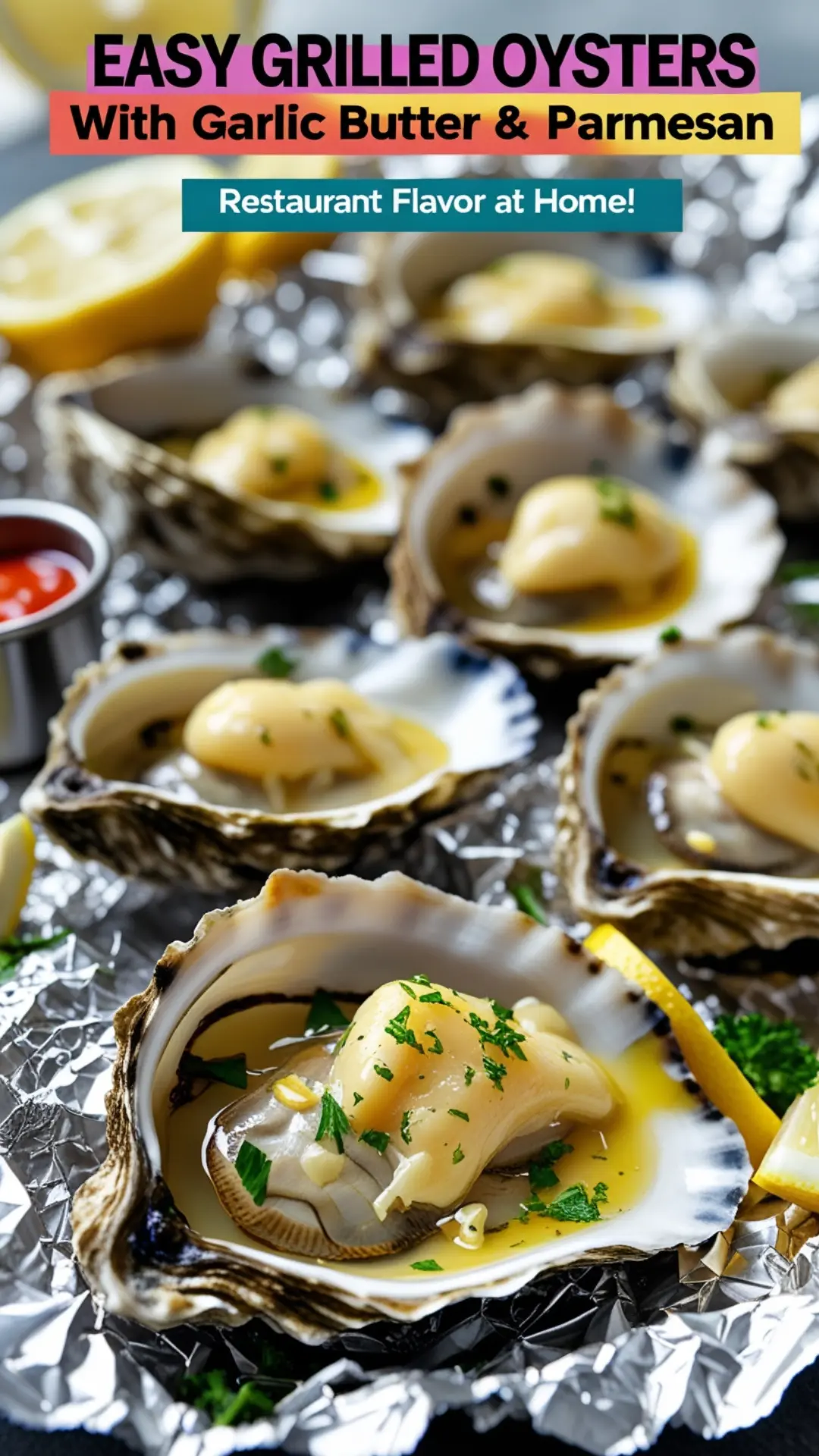 Grilled Oysters with Garlic Butter and Parmesan