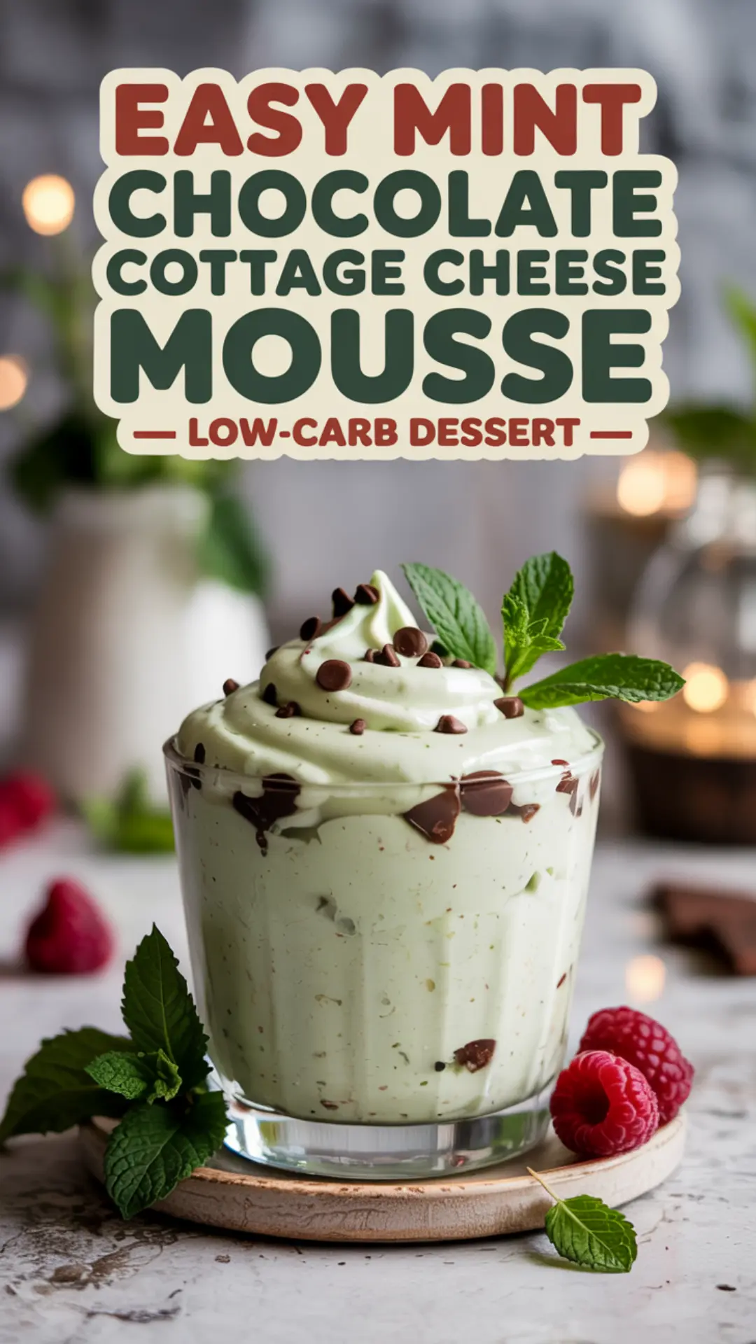 Refreshing Mint Chocolate Chip Cottage Cheese Mousse
