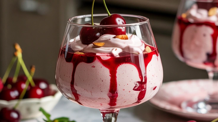 Cherry Almond Cottage Cheese Mousse