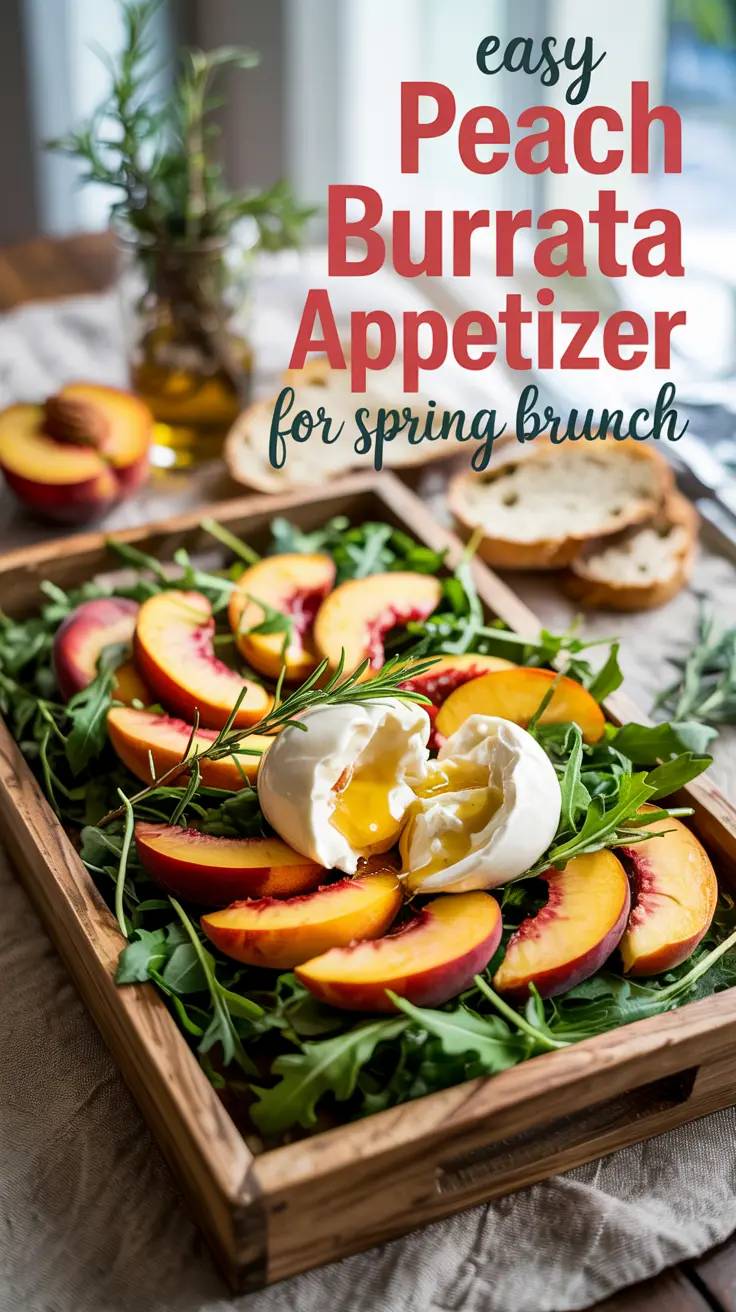 Peach & Burrata Cheese Board with Honey Balsamic Drizzle