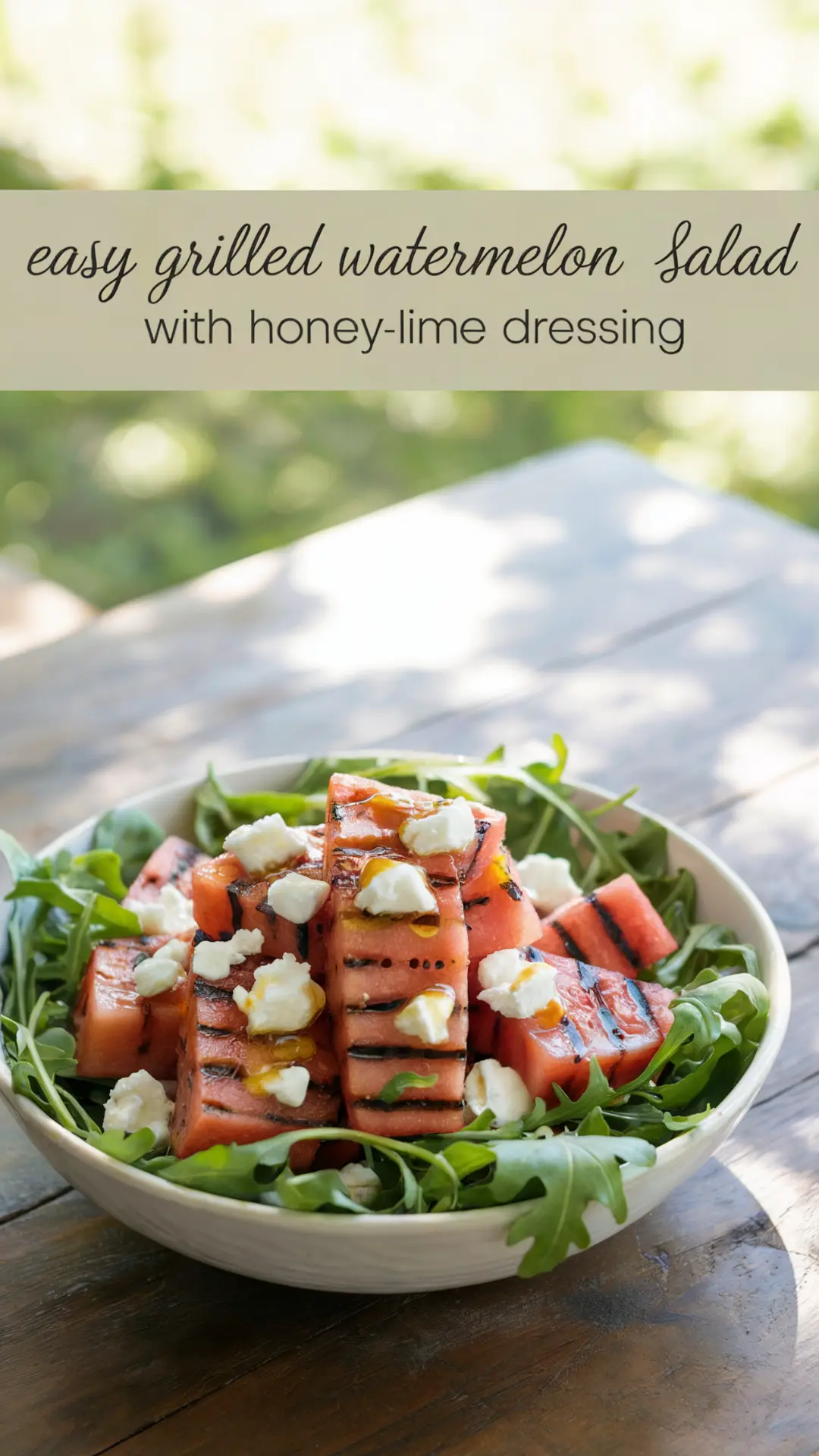 Grilled Watermelon Salad with Arugula & Honey-Lime Vinaigrette