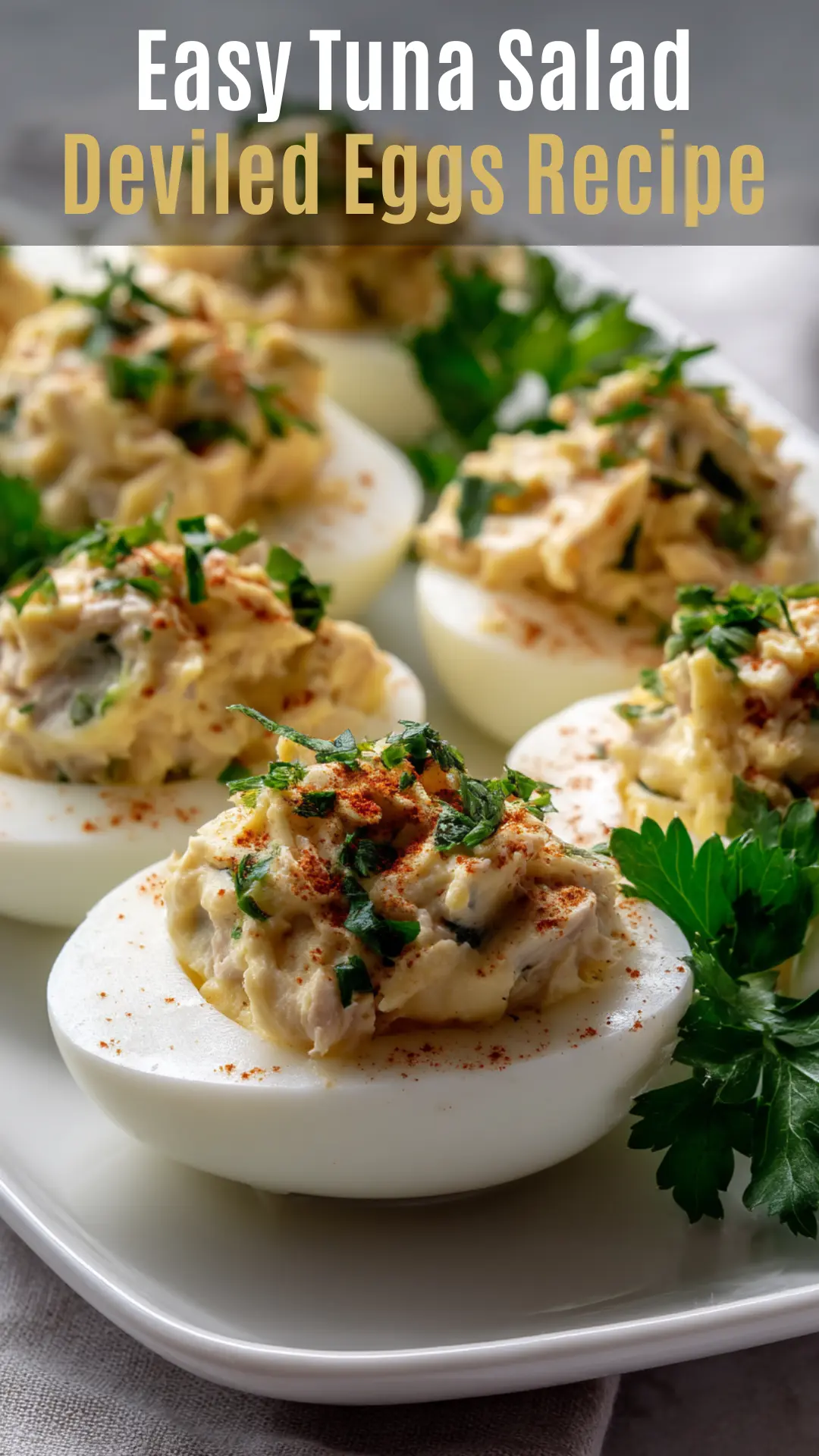 Classic Tuna Salad Deviled Eggs