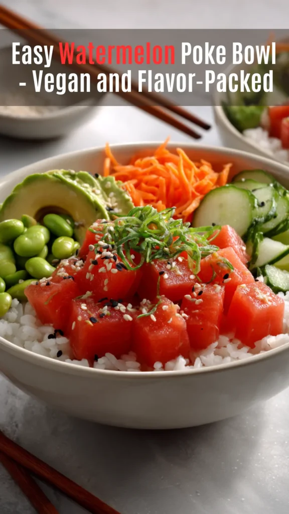 Refreshing Watermelon Poke Bowl with Soy-Sesame Marinade