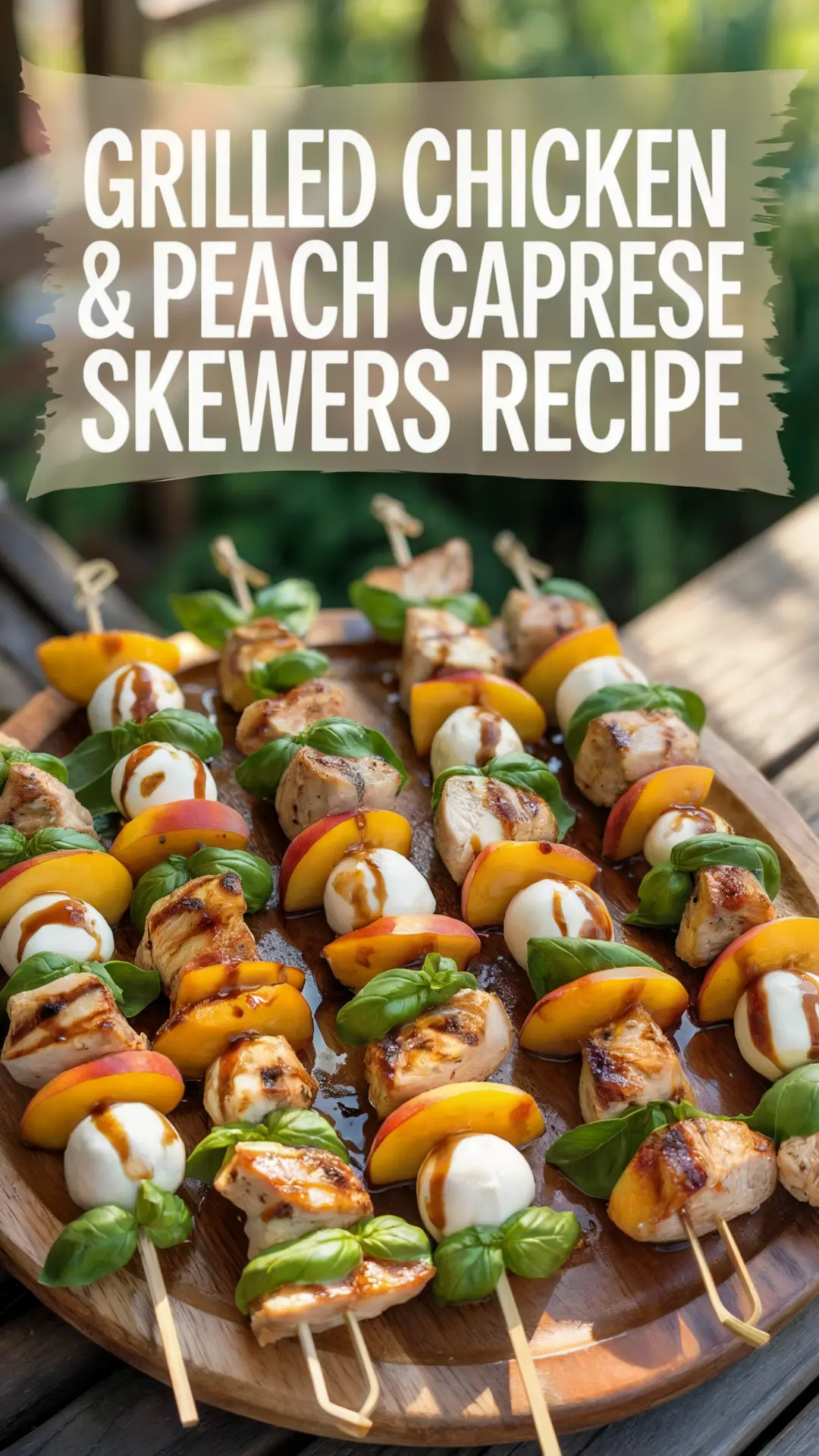 Grilled Chicken and Peach Caprese Skewers