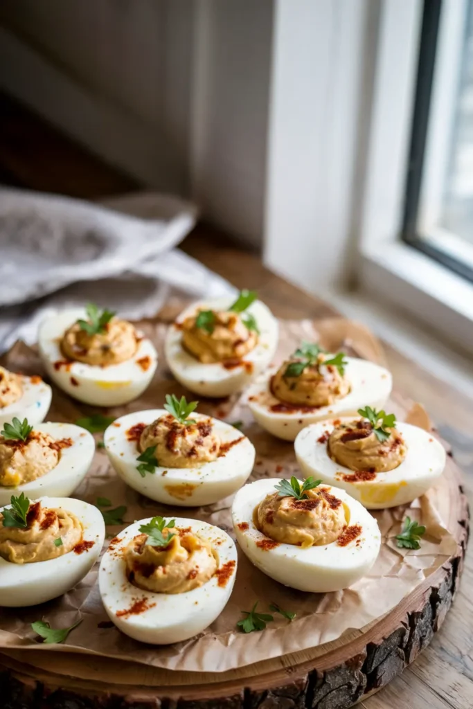 Hummus Deviled Eggs with a Twist