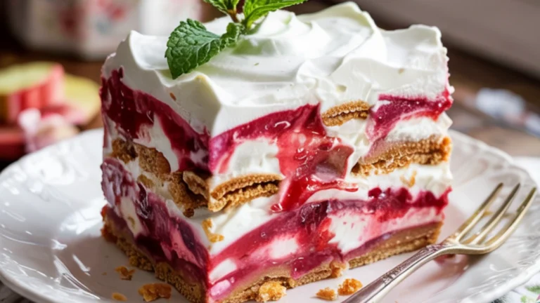 No-Bake Rhubarb Icebox Cake