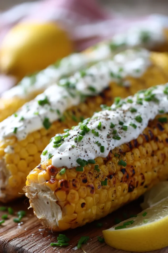 Sour Cream & Chive Grilled Corn on the Cob Sour Cream & Chive Corn Recipe