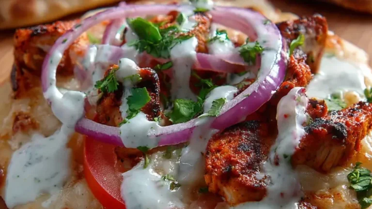 Tandoori Chicken Pizza on Naan for the Grill