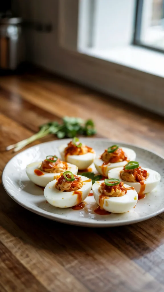 Spicy Kimchi Deviled Eggs Recipe
