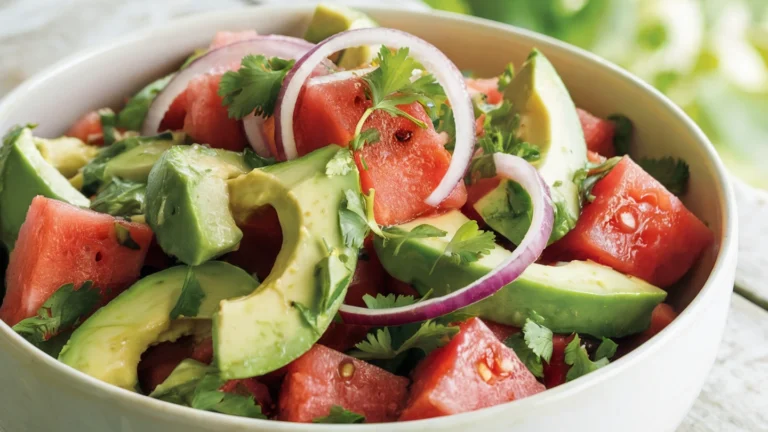 Watermelon & Avocado Salad with Lime (Fresh & Easy)Watermelon & Avocado Salad with Lime
