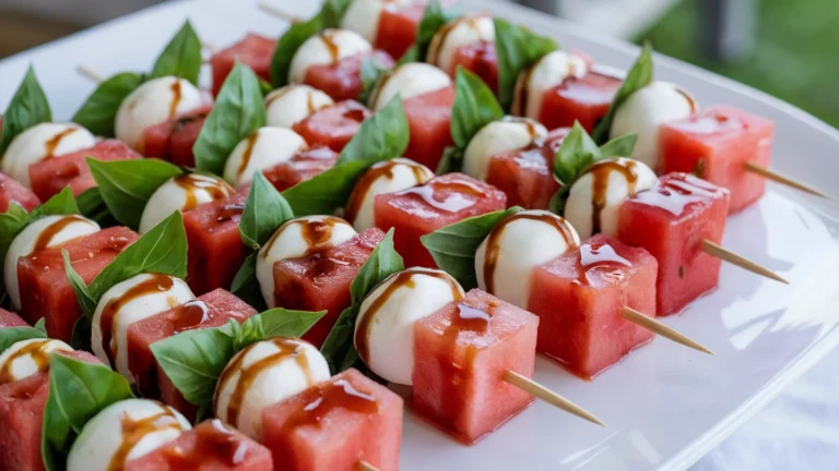 Watermelon Caprese Skewers (No-Cook Summer Appetizer)