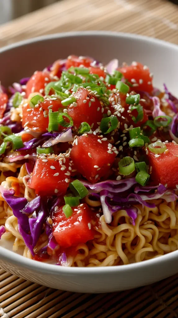 Spicy Watermelon Ramen Salad Recipe Spicy Watermelon Ramen Salad – Bold, Fresh, Delicious