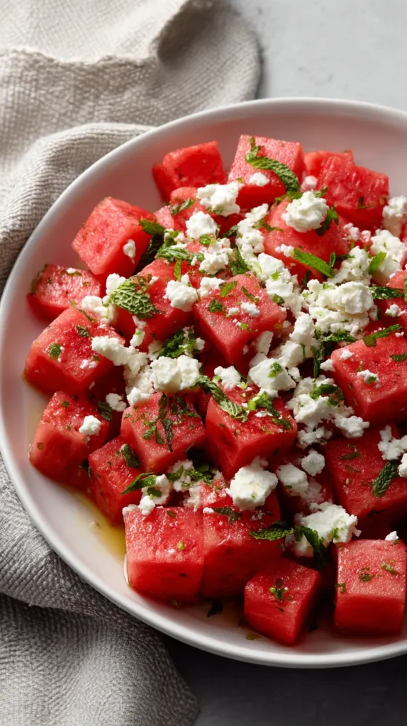 Refreshing Watermelon Feta Salad with Mint Watermelon Feta Salad with Mint & Lime