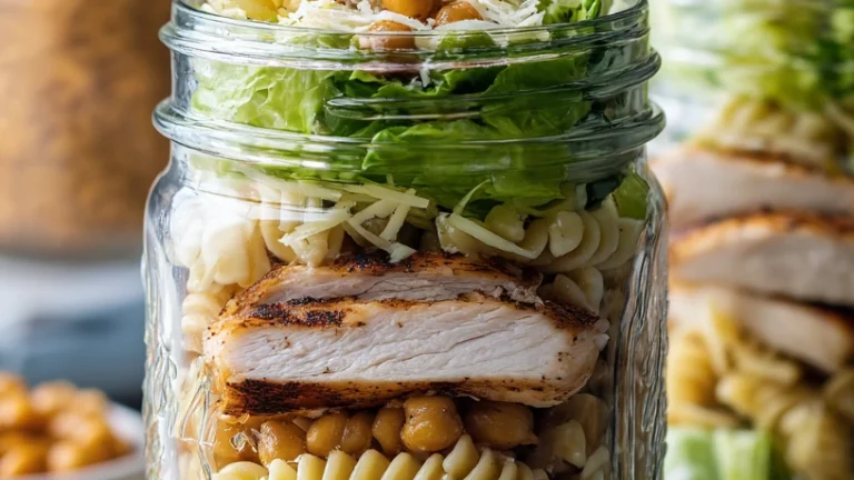 Grilled Chicken Caesar Pasta Salad Jars Recipe